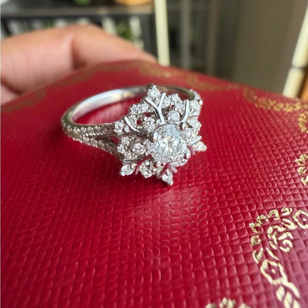 Dazzling Silver Snowflake Ring - image 1